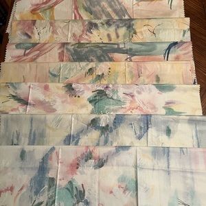 Cotton Fabric - 8 Watercolor Pieces 24.5” x 24.5”